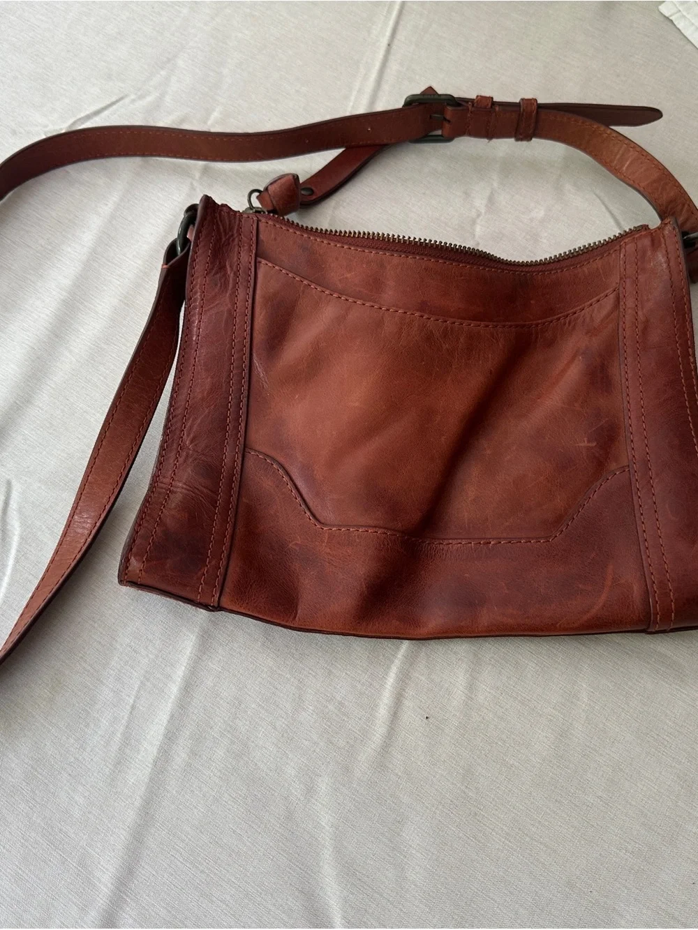 Frye Melissa Cognac Leather Crossbody Bag